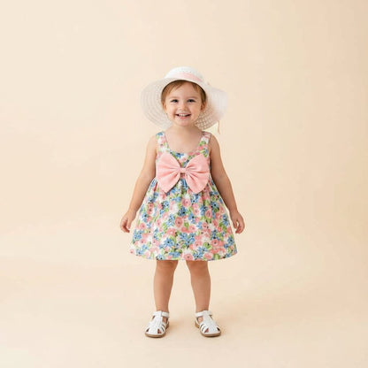 Robe Fille Été avec Chapeau Assorti | Ensemble Fleuri 1 - 3 ans🌸 - Choupinoo
