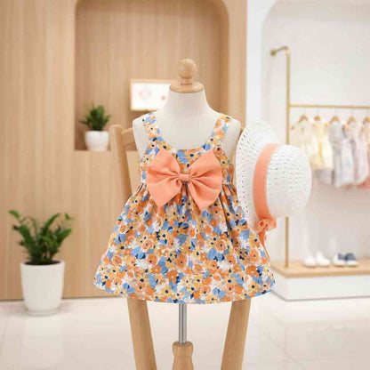 Robe Fille Été avec Chapeau Assorti | Ensemble Fleuri 1 - 3 ans🌸 - Choupinoo