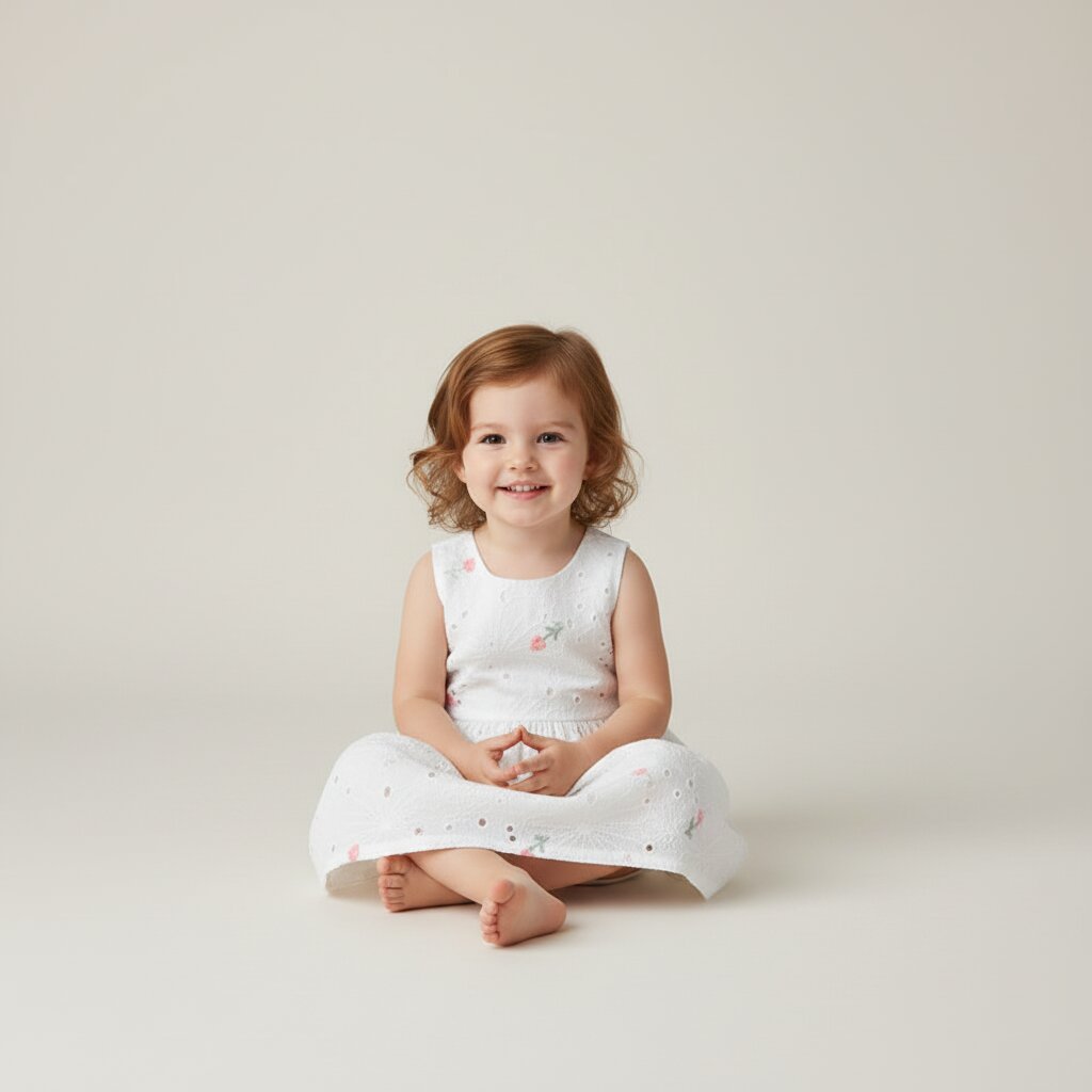 Robe Fille Été Sans Manches – Broderie Florale Coton | 2 - 7 ans - Choupinoo