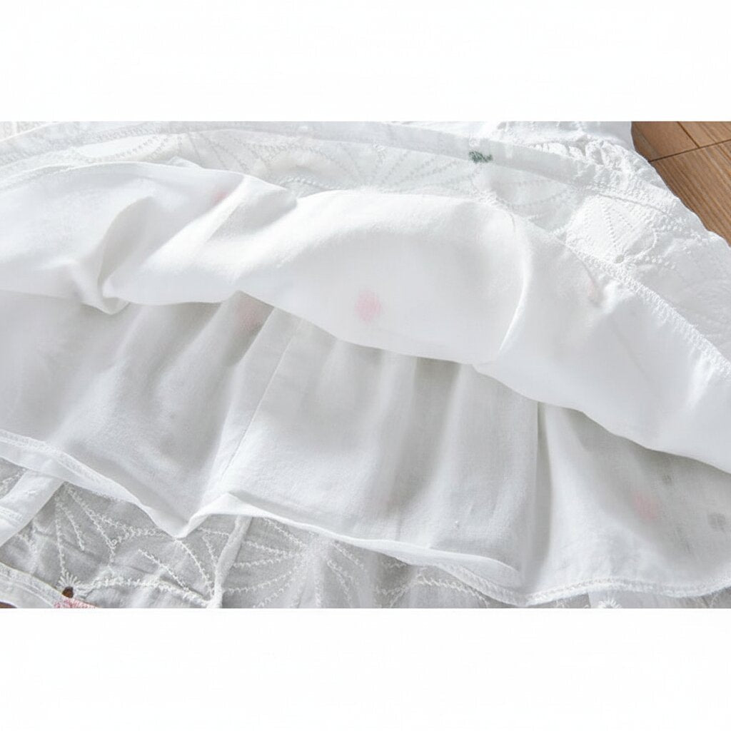 Robe Fille Été Sans Manches – Broderie Florale Coton | 2 - 7 ans - Choupinoo