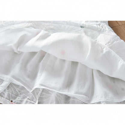 Robe Fille Été Sans Manches – Broderie Florale Coton | 2 - 7 ans - Choupinoo