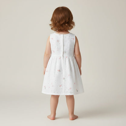 Robe Fille Été Sans Manches – Broderie Florale Coton | 2 - 7 ans - Choupinoo