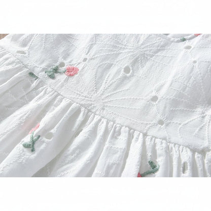 Robe Fille Été Sans Manches – Broderie Florale Coton | 2 - 7 ans - Choupinoo