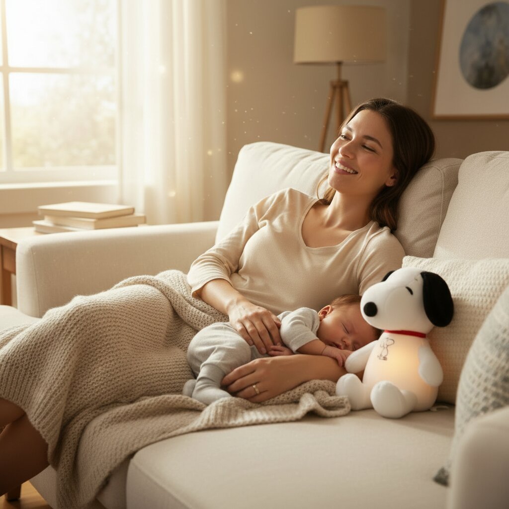 Snoopy Respirant Veilleuse - Peluche Réconfort Bébé - Choupinoo