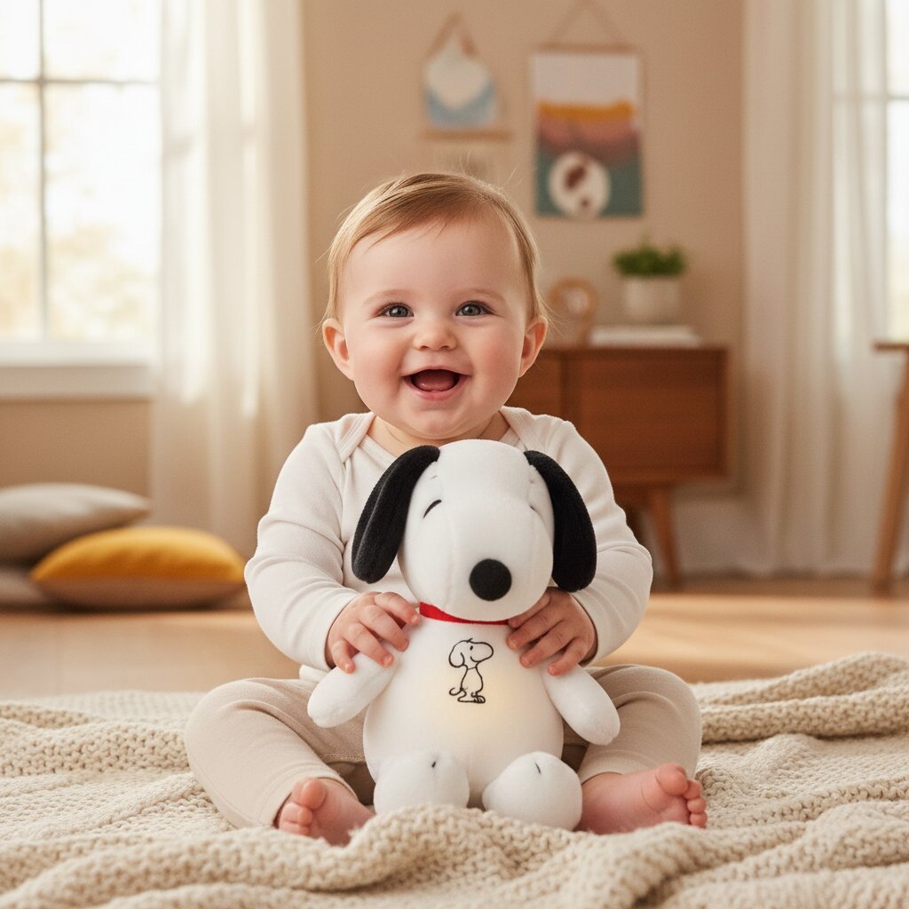 Snoopy Respirant Veilleuse - Peluche Réconfort Bébé - Choupinoo