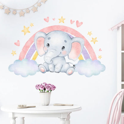 Stickers arc en ciel éléphant - Choupinoo