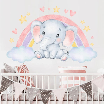 Stickers arc en ciel éléphant - Choupinoo