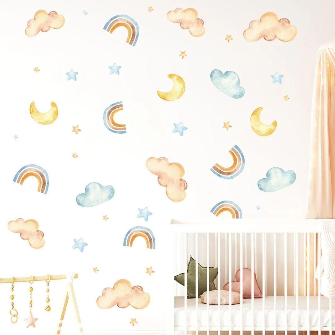 Stickers arc en ciel étoile et lune - Choupinoo