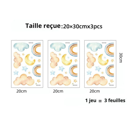 Stickers arc en ciel étoile et lune - Choupinoo