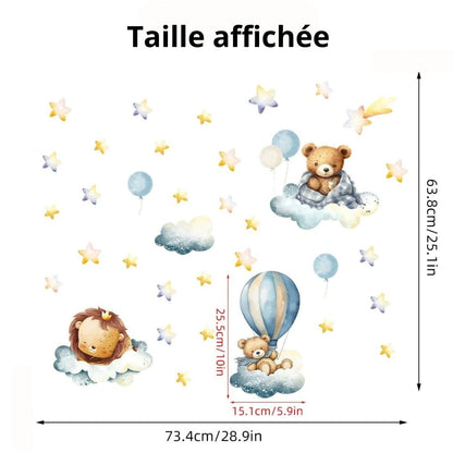 Stickers chambre bebe montgolfière - Choupinoo