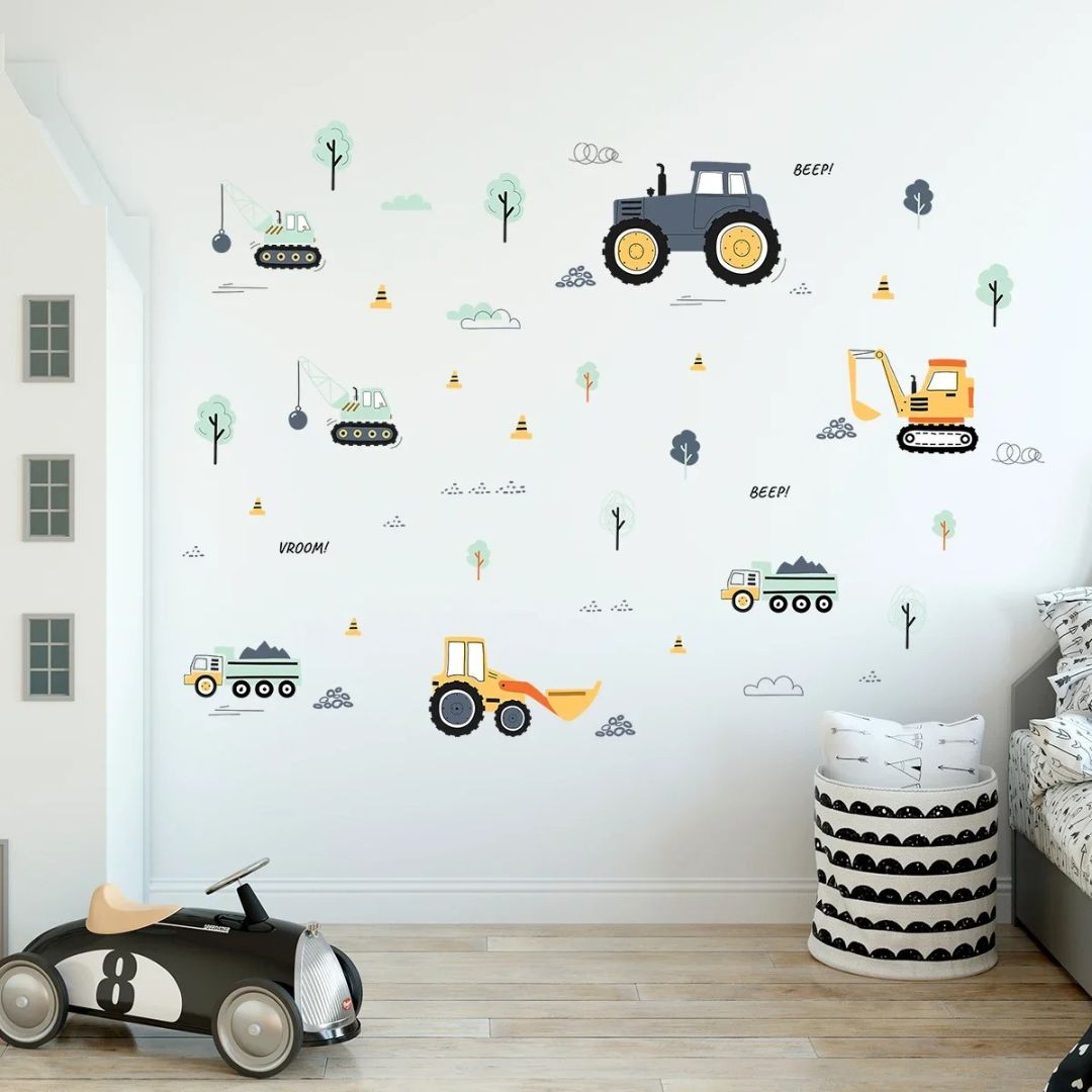 Stickers chambre bebe tracteurs agricoles - Choupinoo