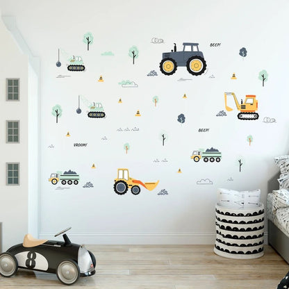 Stickers chambre bebe tracteurs agricoles - Choupinoo