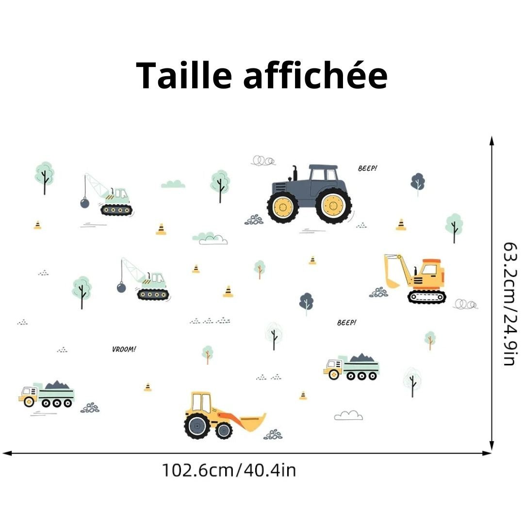 Stickers chambre bebe tracteurs agricoles - Choupinoo