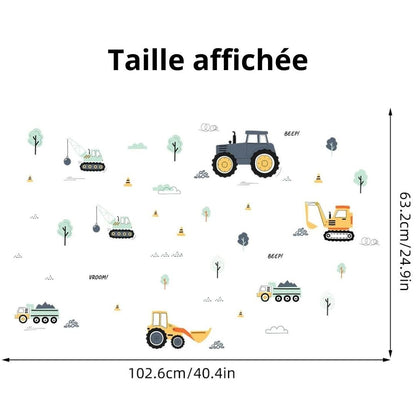 Stickers chambre bebe tracteurs agricoles - Choupinoo