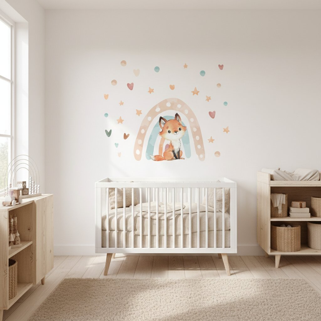 Stickers Muraux Arc - en - Ciel Aquarelle – Chambre Bébé Pastel - Choupinoo