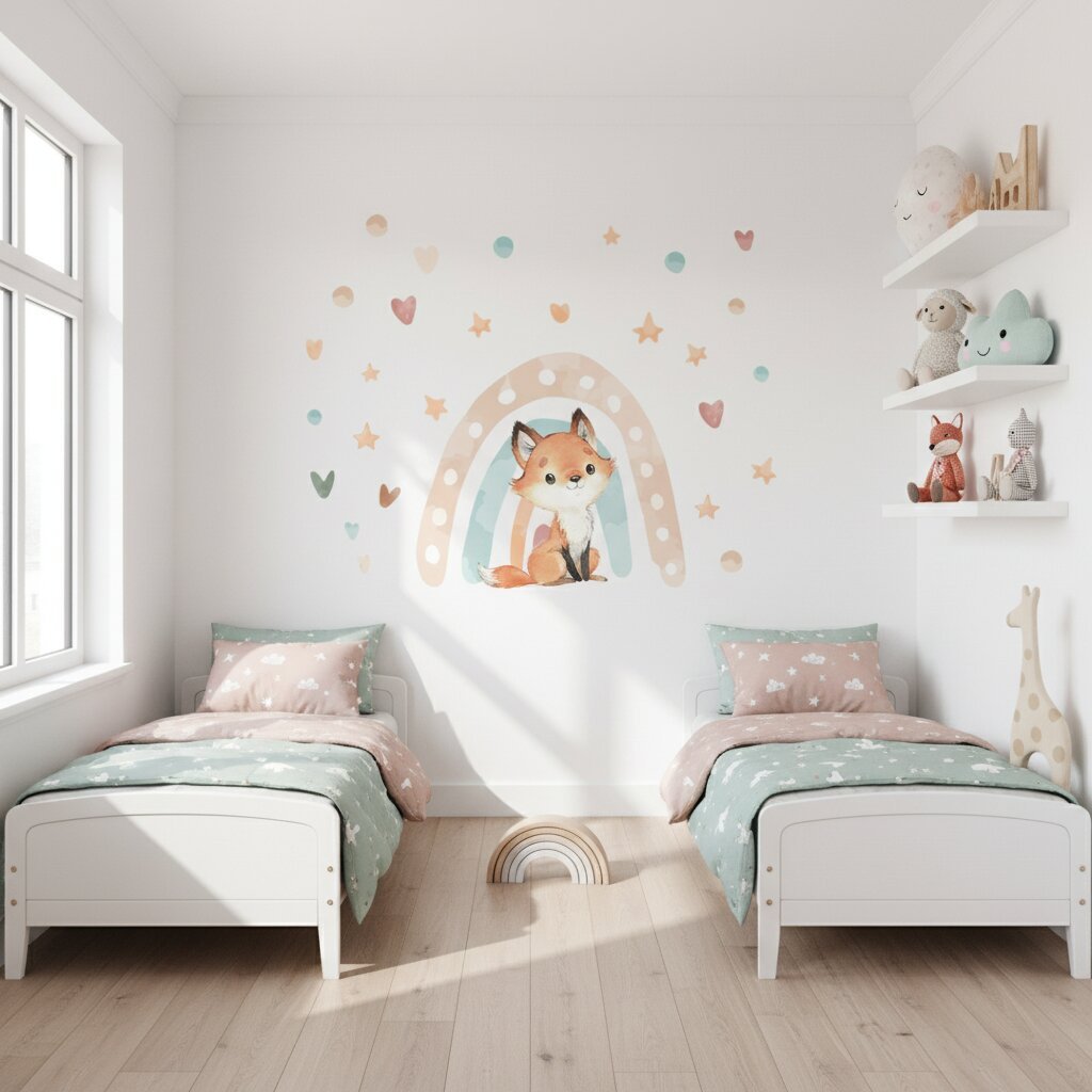 Stickers Muraux Arc - en - Ciel Aquarelle – Chambre Bébé Pastel - Choupinoo