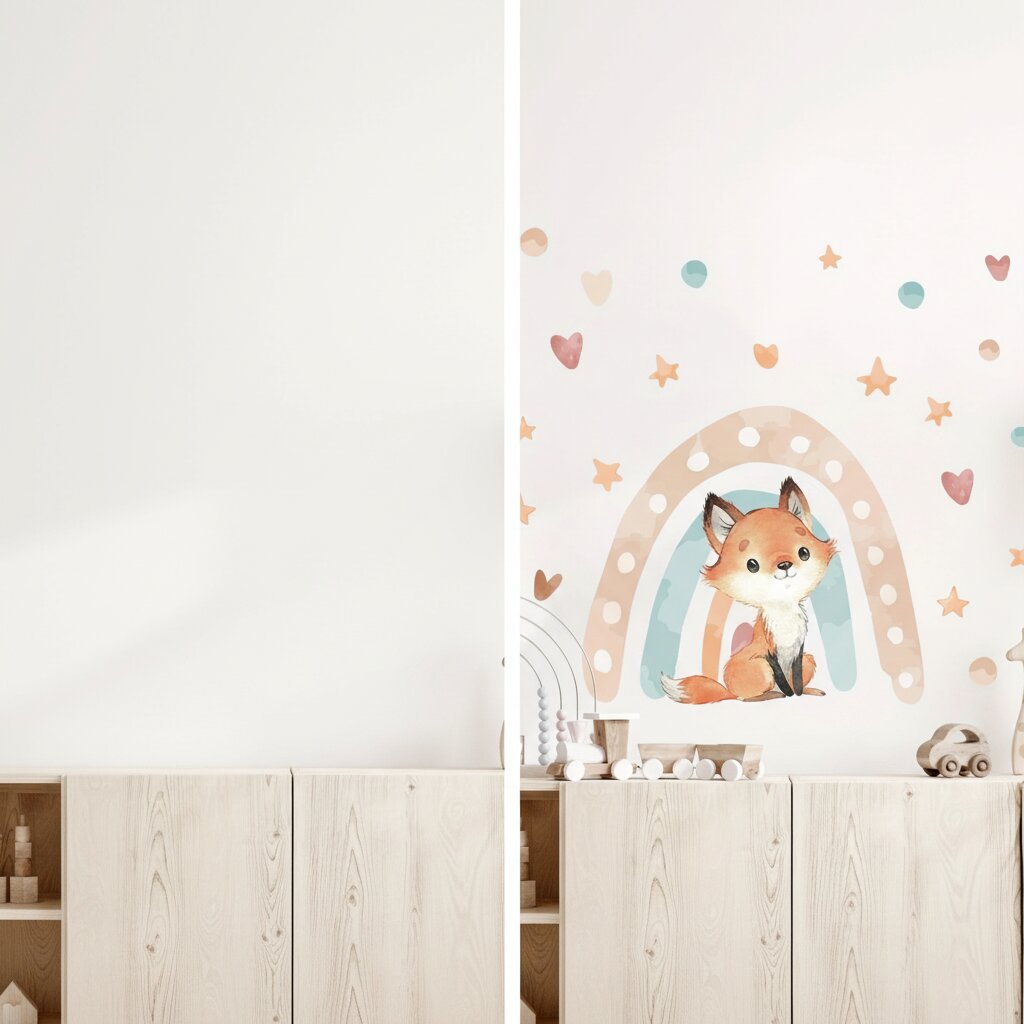 Stickers Muraux Arc - en - Ciel Aquarelle – Chambre Bébé Pastel - Choupinoo