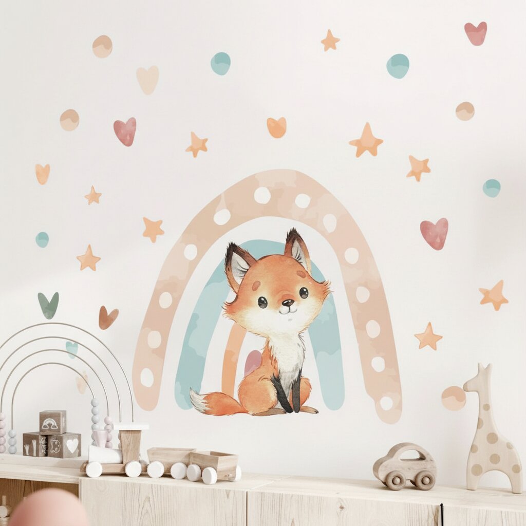 Stickers Muraux Arc - en - Ciel Aquarelle – Chambre Bébé Pastel - Choupinoo