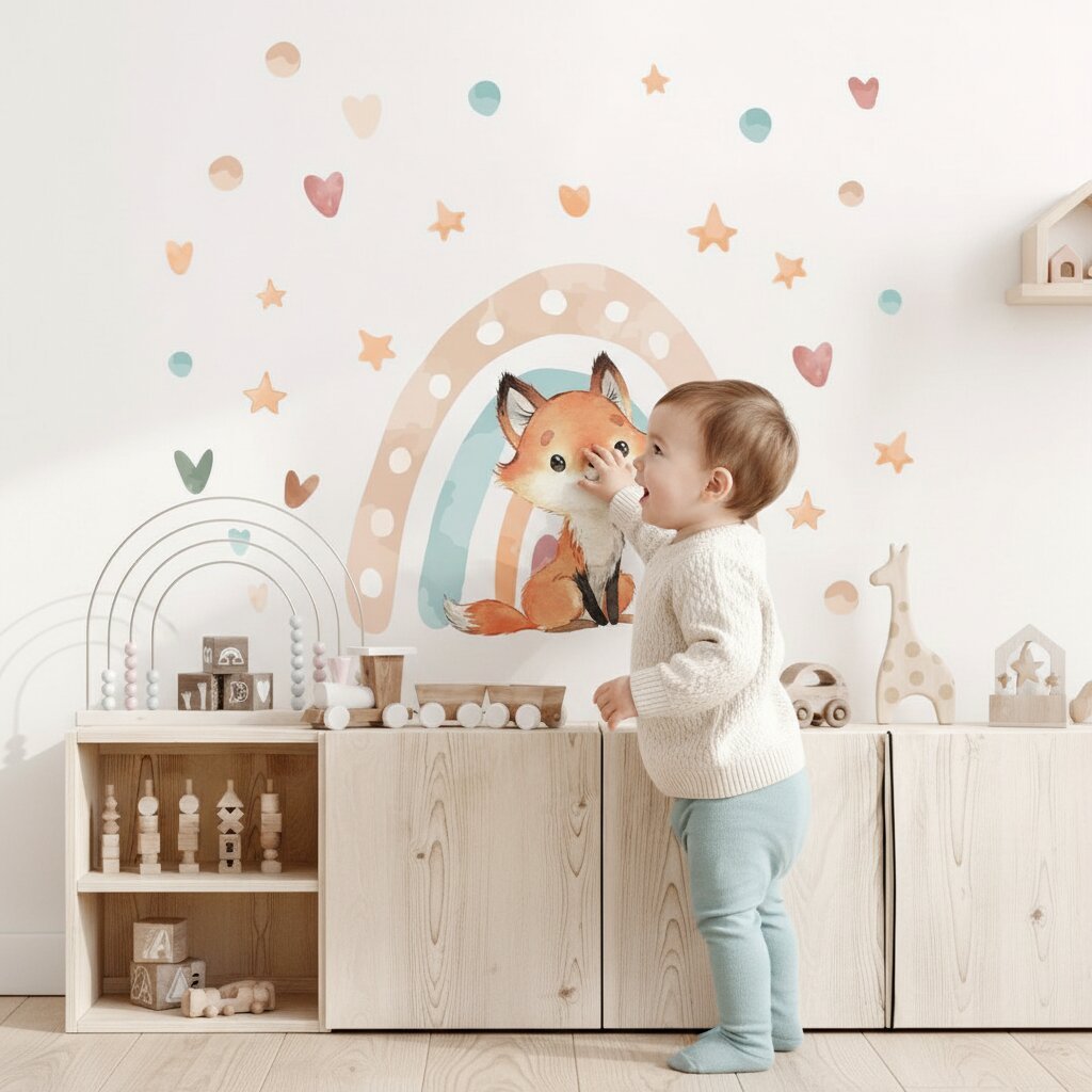 Stickers Muraux Arc - en - Ciel Aquarelle – Chambre Bébé Pastel - Choupinoo