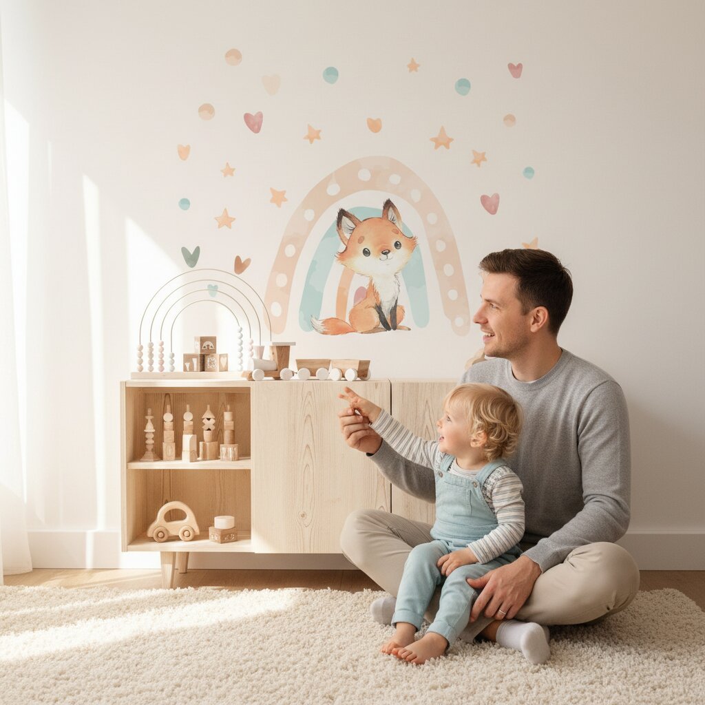 Stickers Muraux Arc - en - Ciel Aquarelle – Chambre Bébé Pastel - Choupinoo