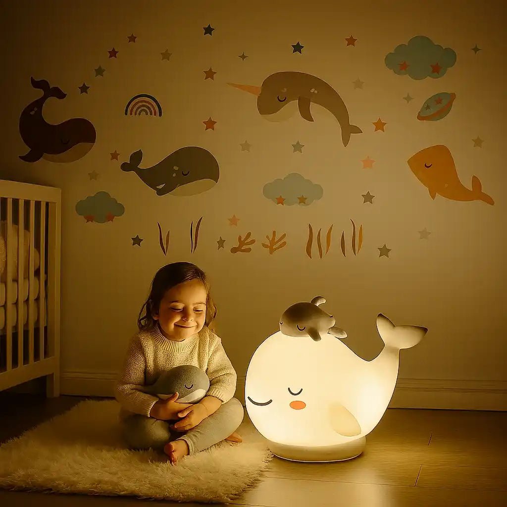 Stickers muraux chambre baleines - Choupinoo