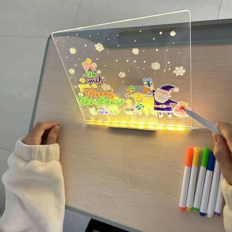 Tableau lumineux avec stylos colorés effaçable - Choupinoo