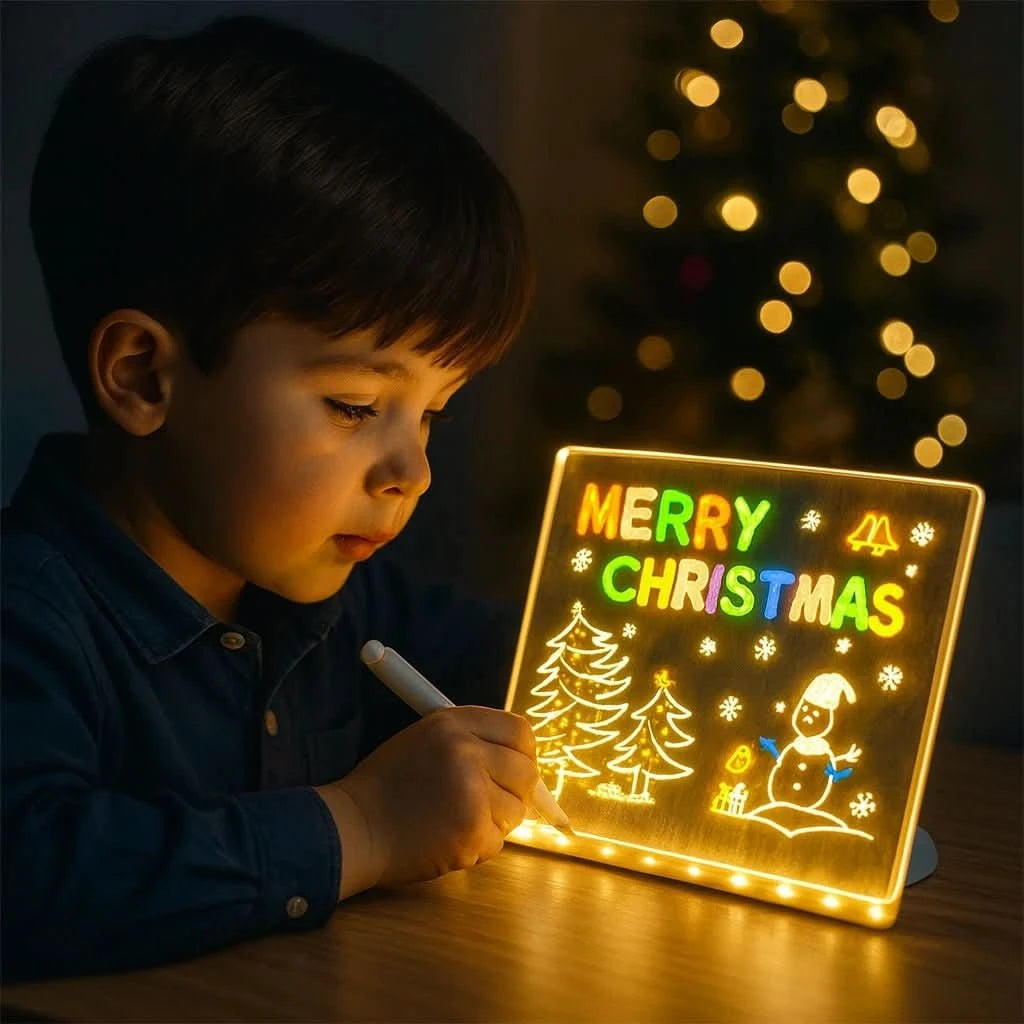 Tableau lumineux avec stylos colorés effaçable - Choupinoo