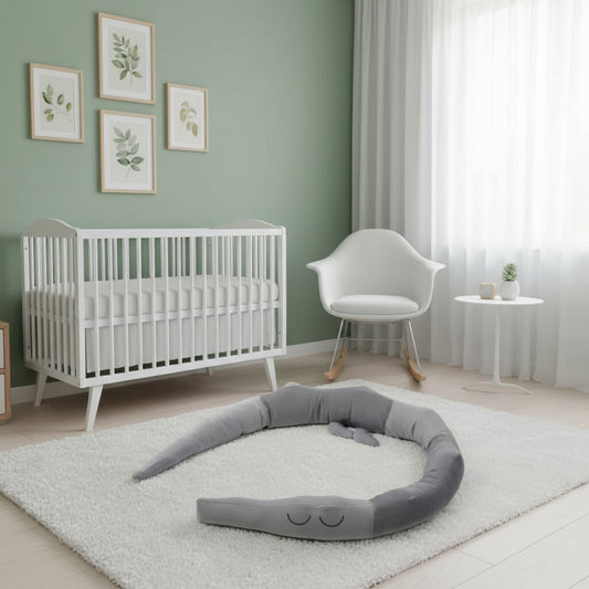 Tour de lit crocodile bébé dans une chambre scandinave chaleureuse - Choupinoo