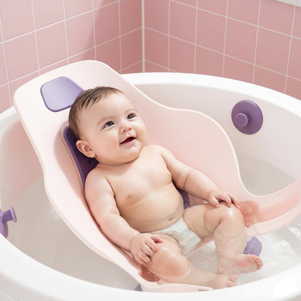 Transat de Bain Bébé pour Baignoire — Siège incliné sécurisé, ventouses antidérapantes - Choupinoo