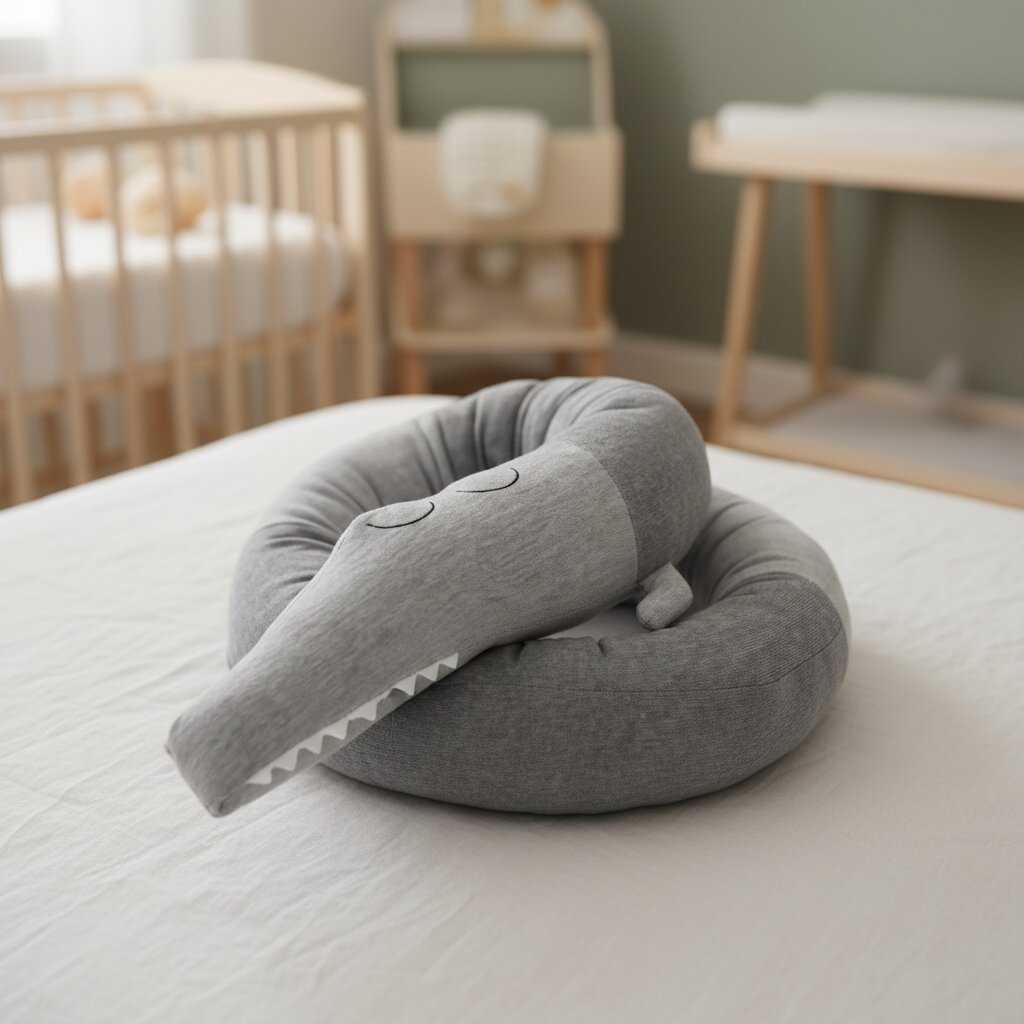 Tour de lit crocodile en peluche – décor chambre bébé premium - Choupinoo