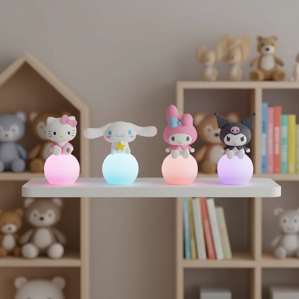 Veilleuse Hello Kitty Sanrio - Pack 4 Lampes Kawaii Enfant - Choupinoo